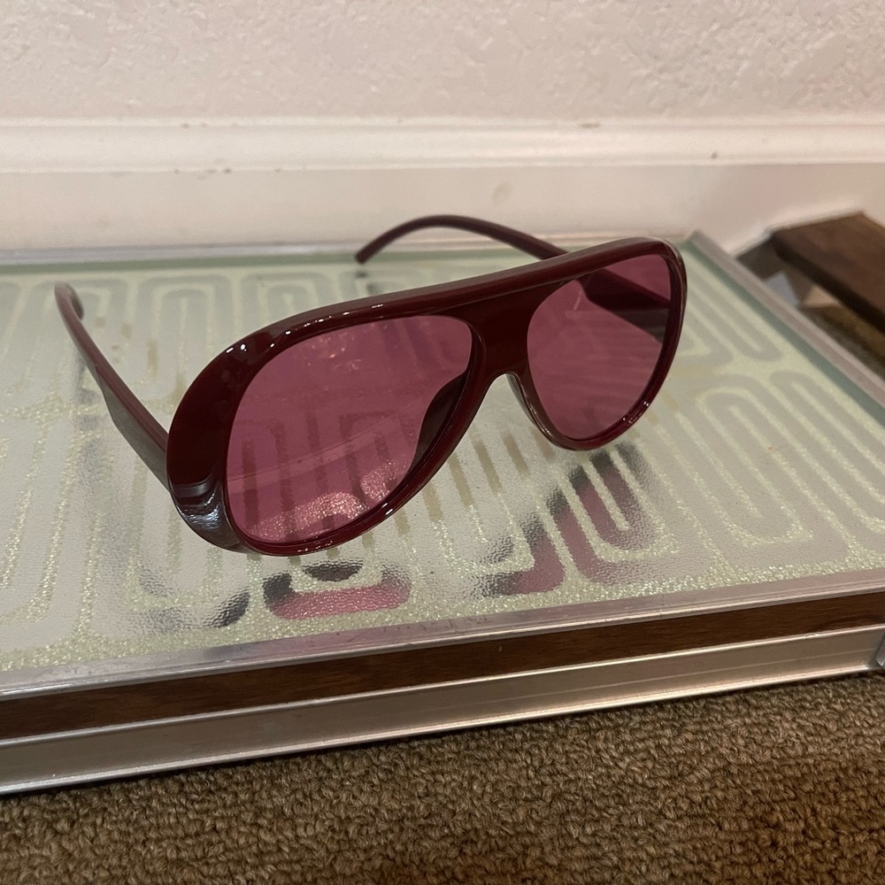 Burgundy Aviator Full Frame Sunglasses